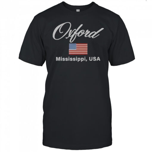 Ole Miss Oxford Vintage Flag Embroidered T-Shirt
