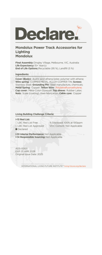 Declare Label - Mondolux Power Track Accessories