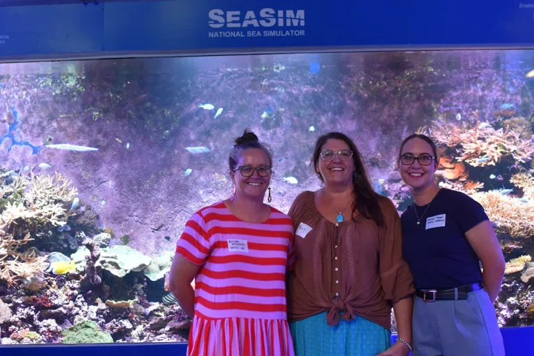 Pictured, from left, are: Gillian McCloskey Department of Environment and Science, Belinda Thomson NRM Regions Queensland, and Emma-Lee Harper Department of Environment and Science.