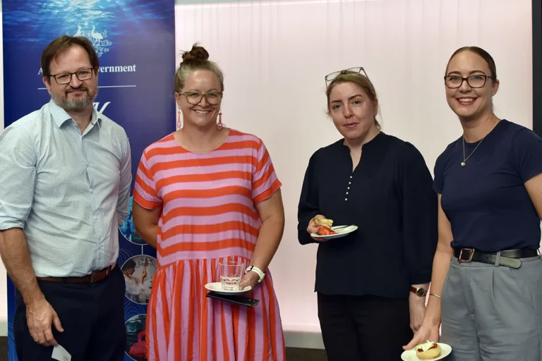 Pictured, from left, are:  Carl Mitchell, Gillian McCloskey, Hamideh Noory and Emma-Lee Harper  Deparment of Environment and Science.