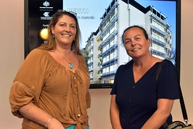 Belinda Thomson NRM Regions Queensland, left, with Brooke Payne BBIFMAC.