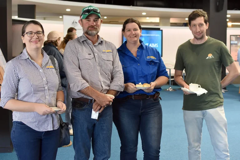 Dr Maarten Wynants Griffith University (right) with NQ Dry Tropics field staff (from left) Carleigh Drew, Chris Poole and Ashleigh Kilgannon.