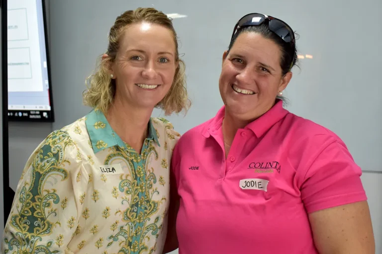 Eliza LeBrocq, Gattonvale Station, (left), and Jodie Humble, Havilah Station.