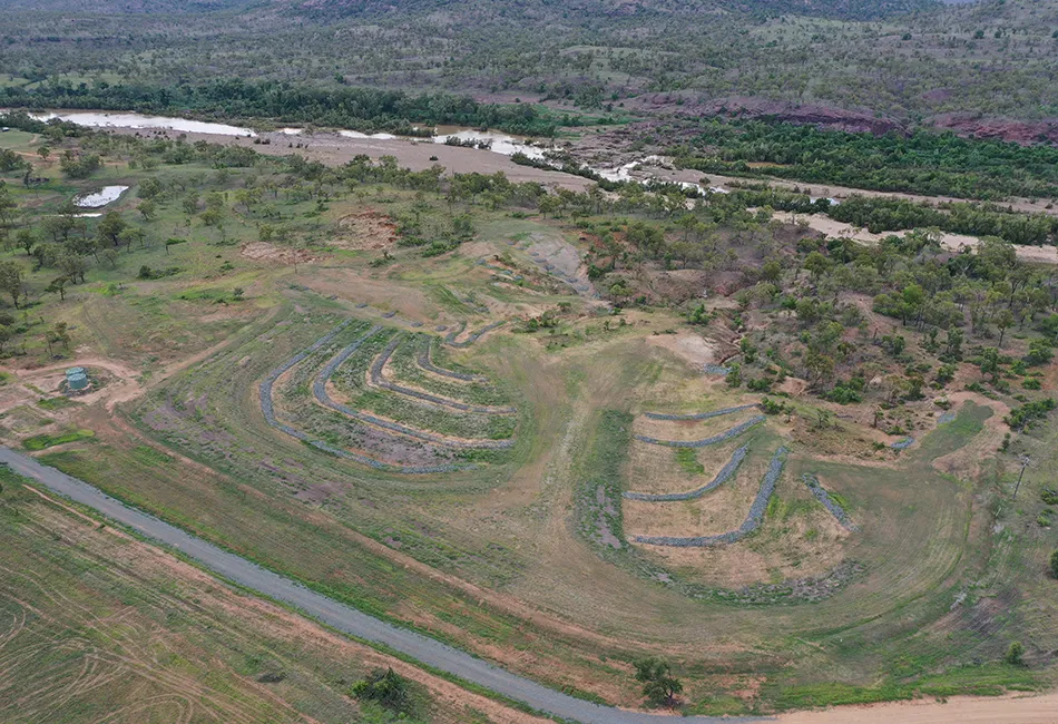 A large-scale gully remediated at Glen Bowen Station is a part of the grazier support program.