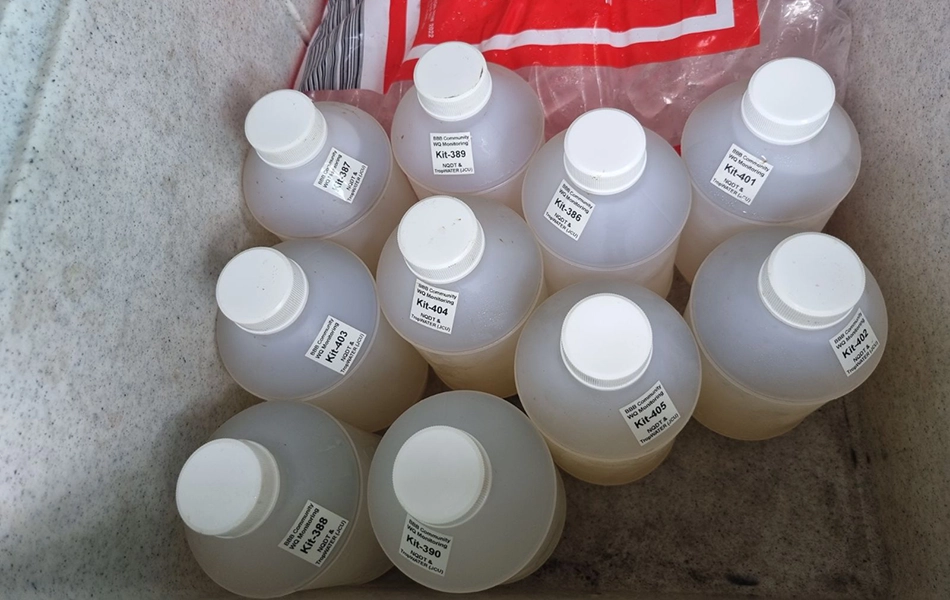 Water quality samples on their way to Townsville laboratories for testing.