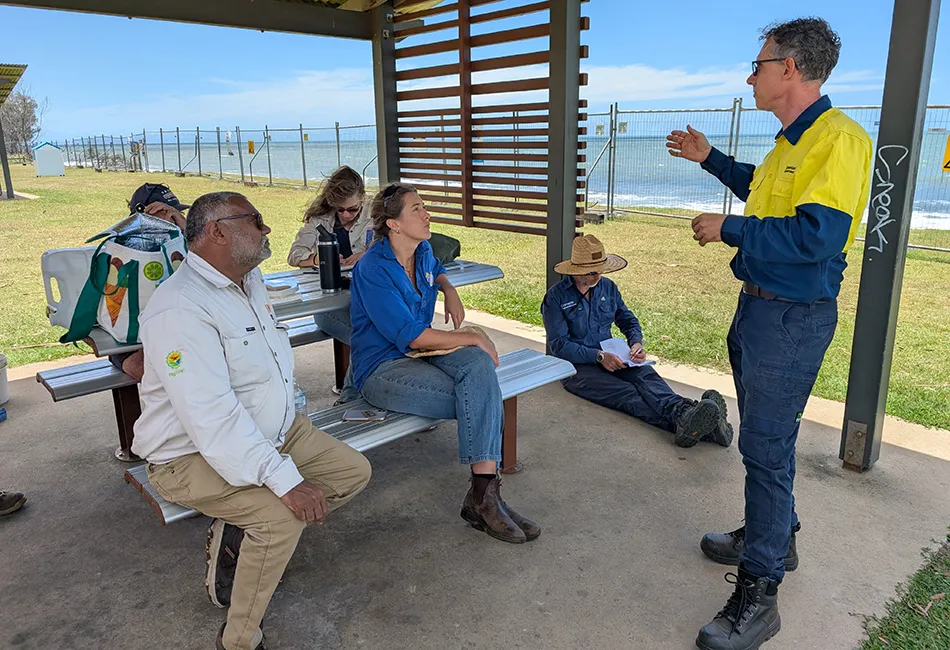 Mark Sugars addresses a cohort of graduates at Bargara,