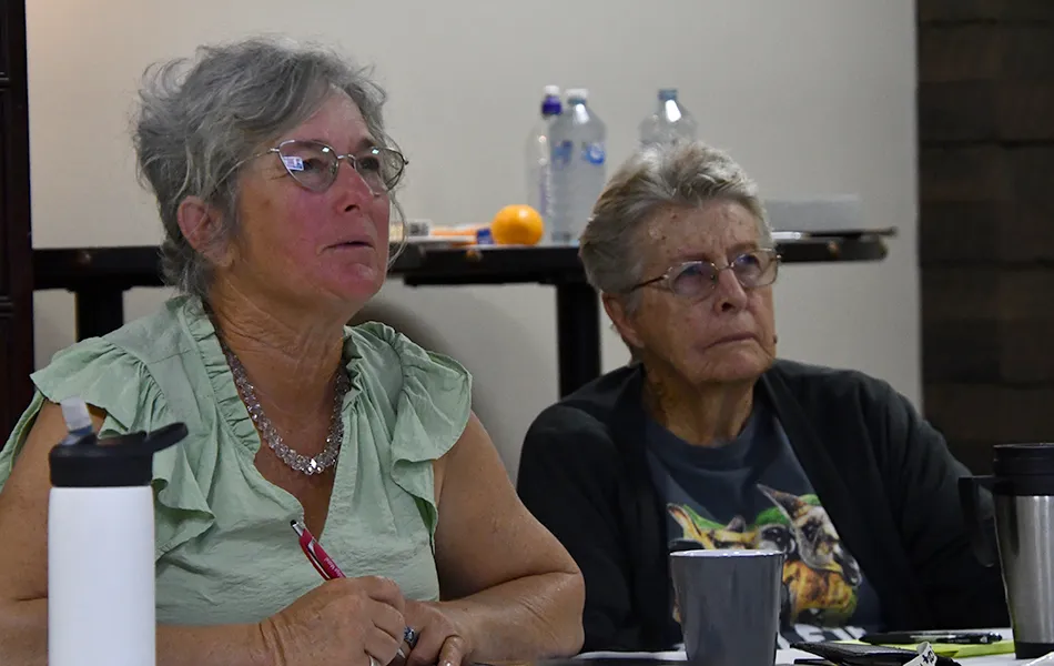 Paying rapt ttention at a Birriah Cultural Awareness workshop.