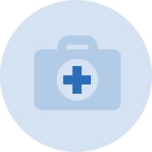 Light blue vector graphic of briefcase with a plus sign on it Light blue vector graphic of briefcase with a plus sign on it
