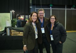AbbVie senior brand manager Sophie Mellows, with national sales manager Tom Brothers and dermatology portfolio specialist Cara Randall, both at Galderma [Image: NZD]
