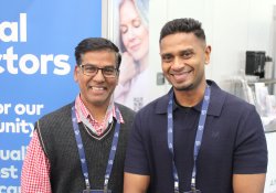 Tāmaki Health head of HR operations Santosh Parab; vice president of the Fiji College of General Practitioners Ahmed Shakeel Shariff [Image: NZD]