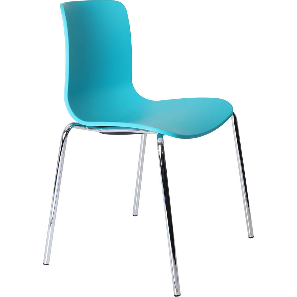 DAL ACTI CHAIR 4-LEG CHROME FRAME POLYPROP SHELL TEAL 445MM