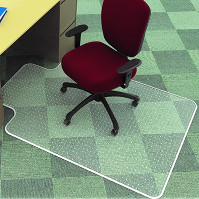 MARBIG ECONOMAT CHAIRMAT PVC KEYHOLE LOW PILE CARPET 1140 X 1340MM
