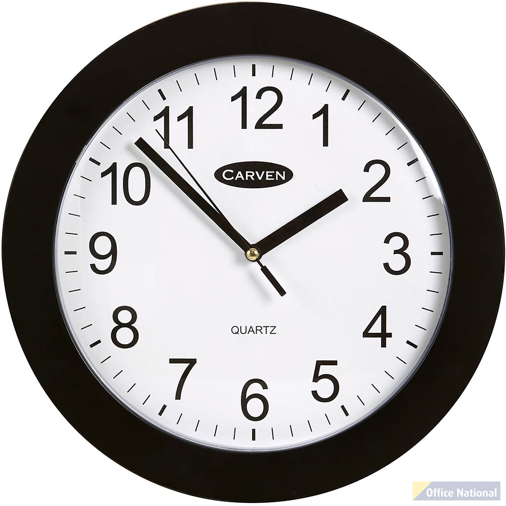 CARVEN CLASSIC WALL CLOCK 250MM BLACK FRAME