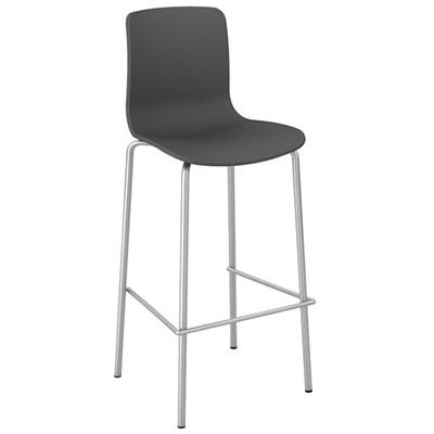 DAL ACTI CHAIR 4-LEG LOW BARSTOOL CHROME FRAME LIGHT GREY SHELL