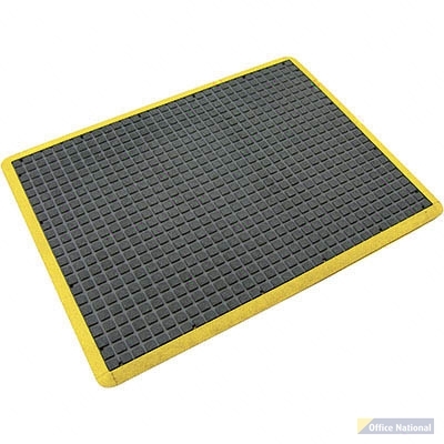 AIR GRID ANTI-FATIGUE MAT 600 X 900MM BLACK/YELLOW BORDER
