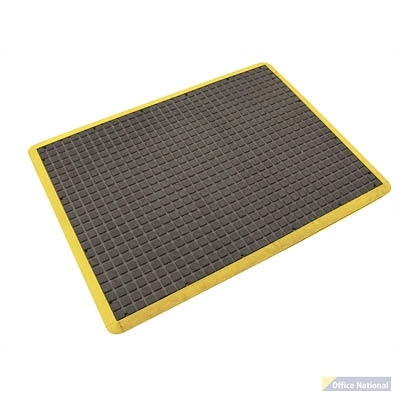 AIR GRID ANTI-FATIGUE MAT 900 X 1200MM BLACK/YELLOW BORDER