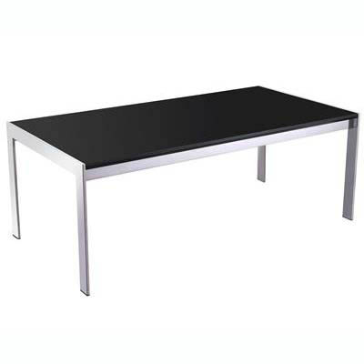 RAPIDLINE GLASS COFFEE TABLE 1200 X 600MM BLACK/CHROME