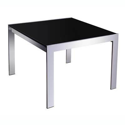 RAPIDLINE GLASS COFFEE TABLE 600 X 600MM BLACK/CHROME