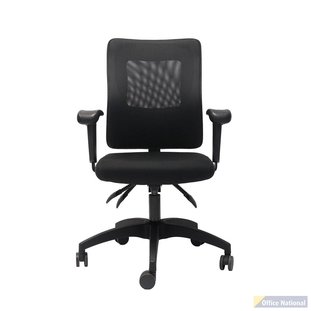 RAPIDLINE AM100 OPERATOR CHAIR MEDIUM MESH BACK ARMS BLACK