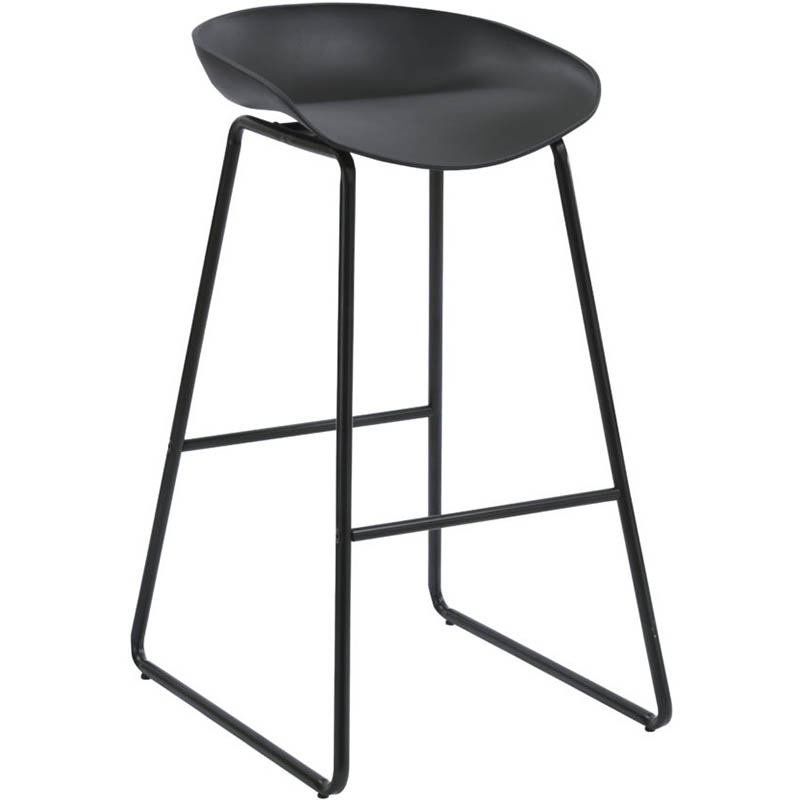 RAPIDLINE ARIES BARSTOOL BLACK POWDER-COATED FRAME WITH POLYPROPYLENE SHELL SEAT BLACK