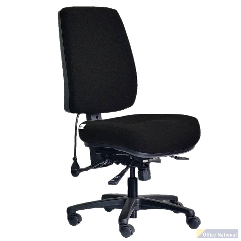 DAL ERGOSELECT STRIDE CHAIR HIGH BACK BLACK NYLON BASE NO ARMS MEDIUM SEAT FABRIC BLACK