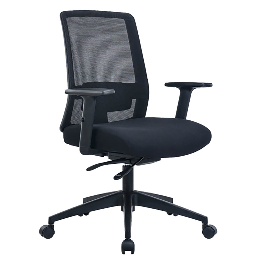 MONDO ZONE ERGONOMIC CHAIR MESH BACK WITH ARMS BLACK