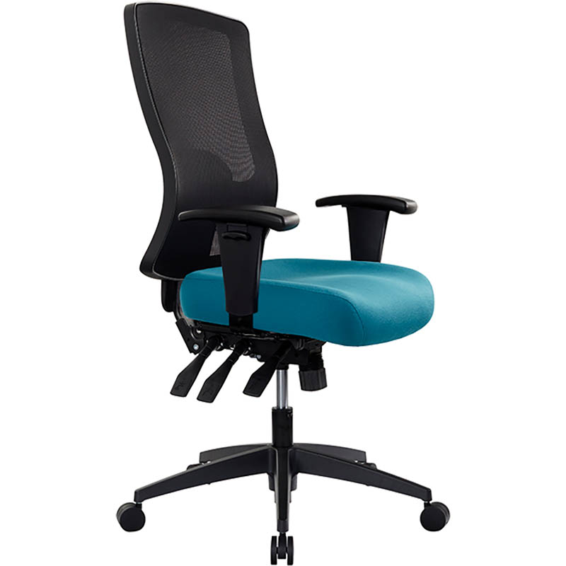 Buro Tidal Chair High Mesh Back Arms Teal