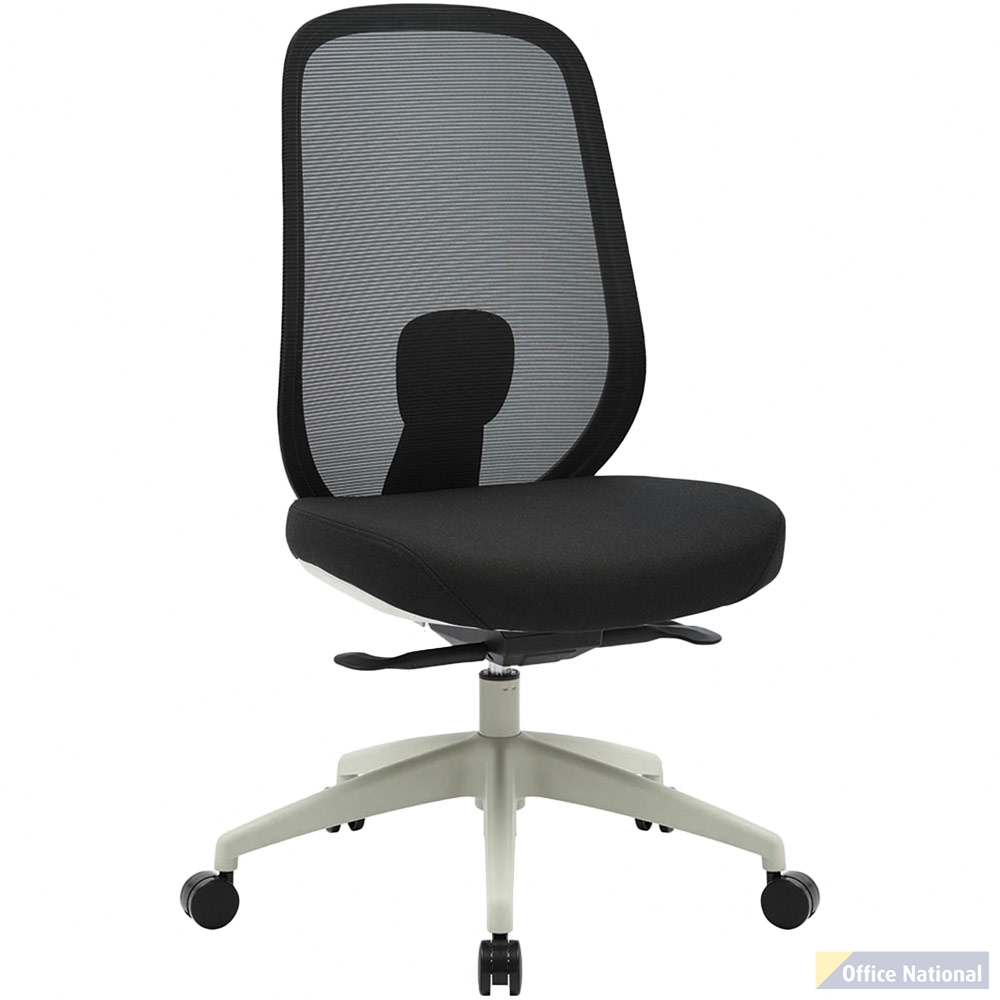 BURO FORCE ERGONOMIC OFFICE CHAIR LIGHT GREY FRAME BLACK SEAT