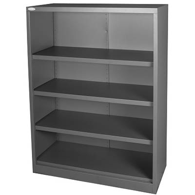 STEELCO OPEN BOOKCASE 3 SHELF 1320 X 900 X 400MM GRAPHITE RIPPLE