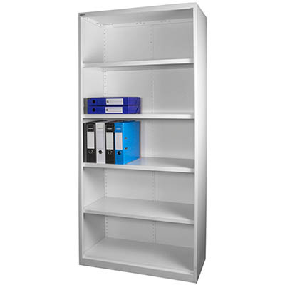STEELCO OPEN BOOKCASE 4 SHELF 2000 X 900 X 400MM WHITE SATIN