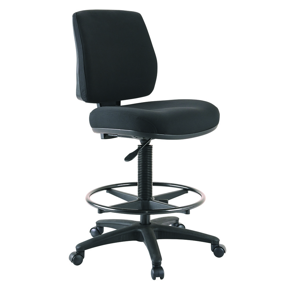 Buro Roma Drafting Chair Medium Back Jett Fabric Black
