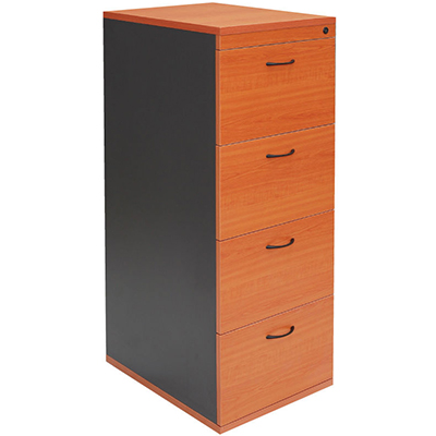 RAPID WORKER FILING CABINET 4 DRAWER 465 X 600 X 1300MM BEECH/IRONSTONE