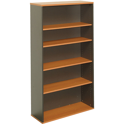 RAPID WORKER BOOKCASE 4 SHELF 900 X 315 X 1800MM CHERRY/IRONSTONE
