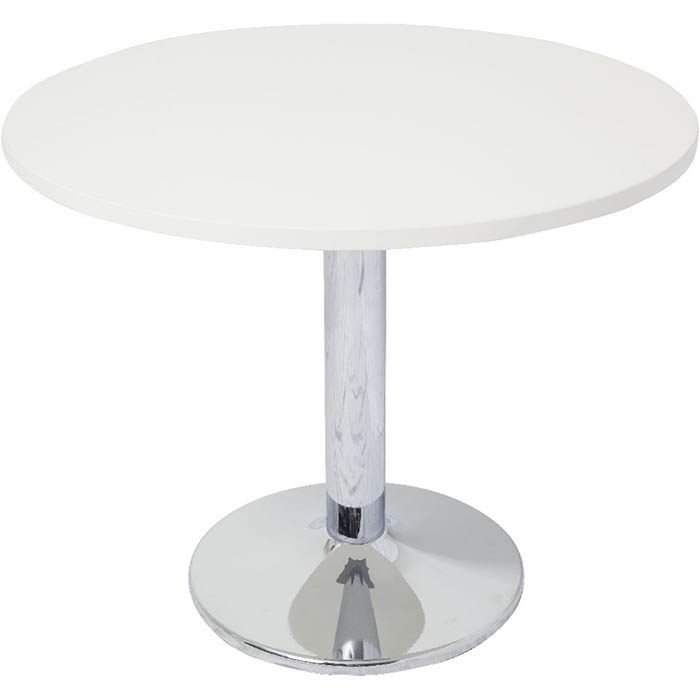 RAPIDLINE ROUND TABLE DISC BASE 900MM NATURAL WHITE/CHROME