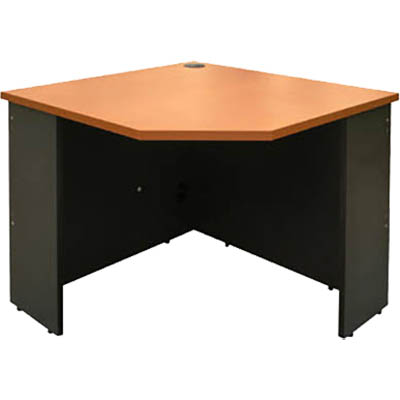 RAPID WORKER CORNER WORKSTATION UNIT 900 X 900 X 600MM BEECH/IRONSTONE