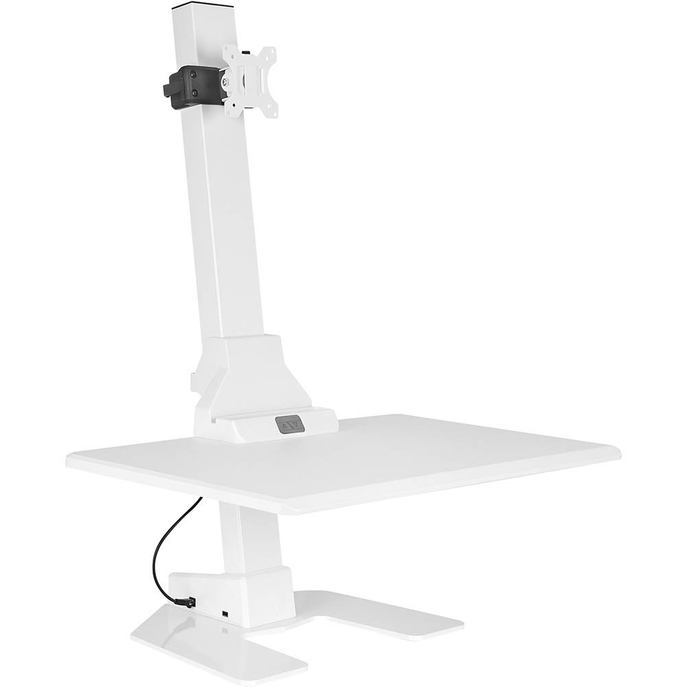 ERGOVIDA SINGLE MONITOR ELECTRIC VERTICAL BAR DESKTOP SIT-STAND WORKSTATION WHITE