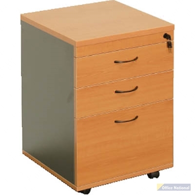RAPID WORKER MOBILE PEDESTAL 3-DRAWER LOCKABLE 690 X 465 X 447MM CHERRY/IRONSTONE