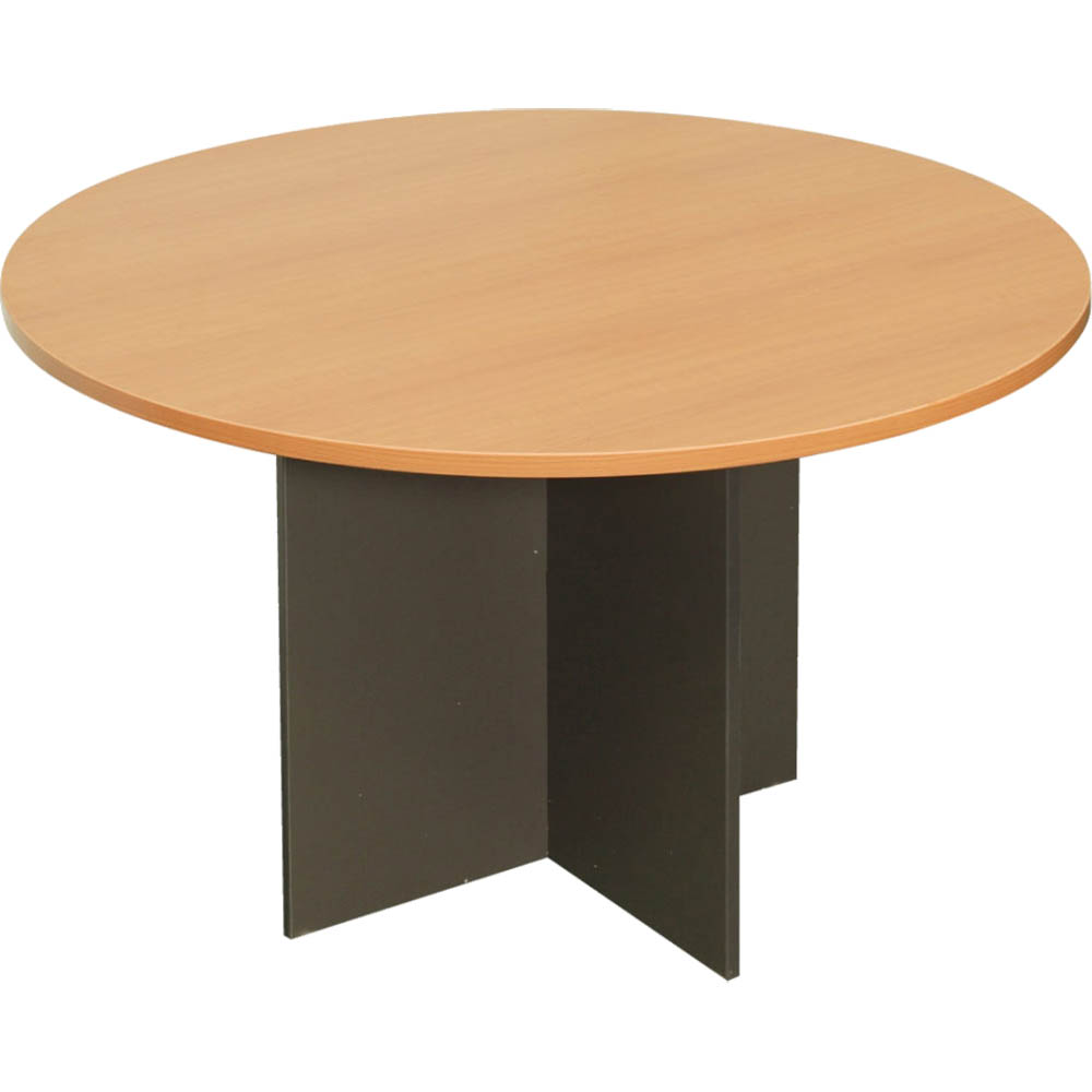 RAPID WORKER ROUND MEETING TABLE 1200MM BEECH/IRONSTONE