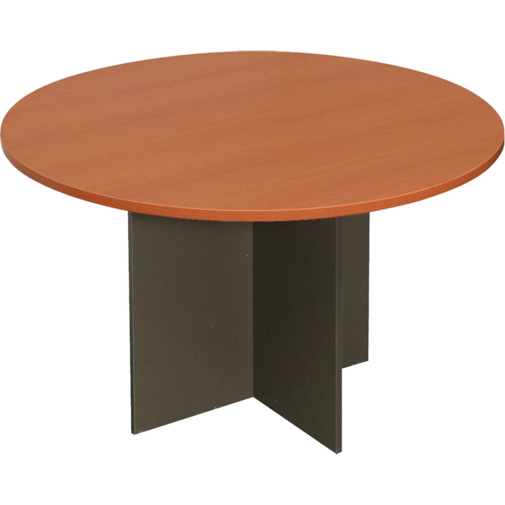 RAPID WORKER ROUND MEETING TABLE 1200MM CHERRY/IRONSTONE
