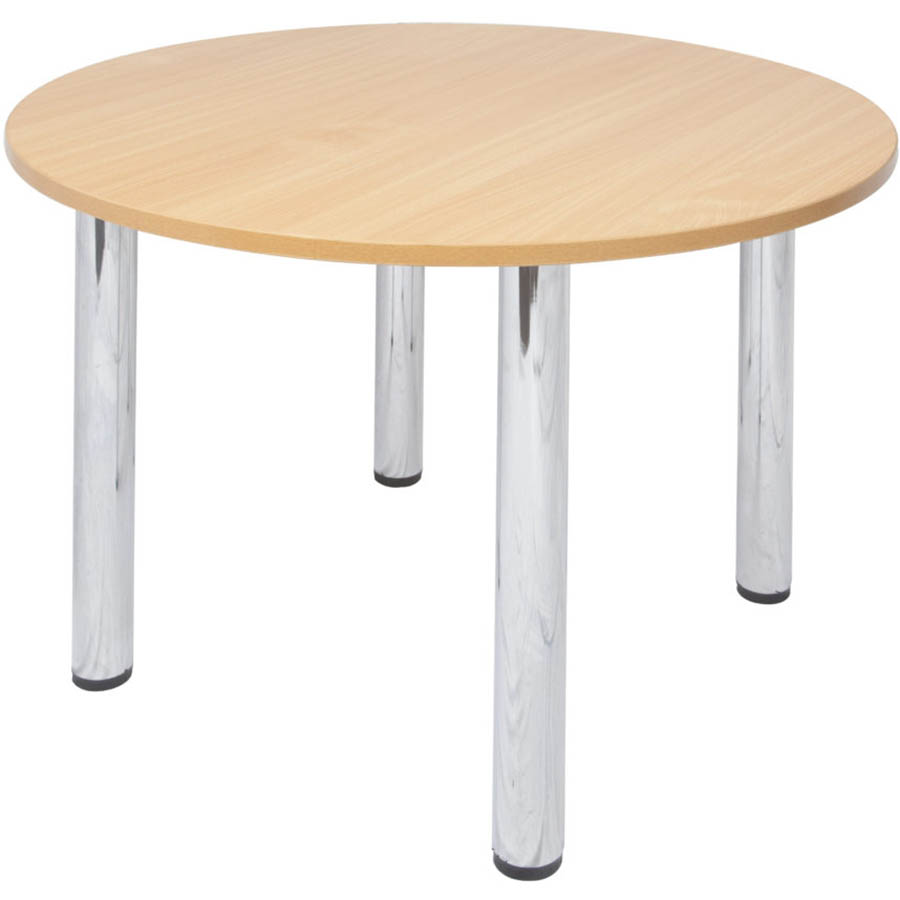 RAPID WORKER ROUND MEETING TABLE 4-LEG 900MM BEECH/CHROME