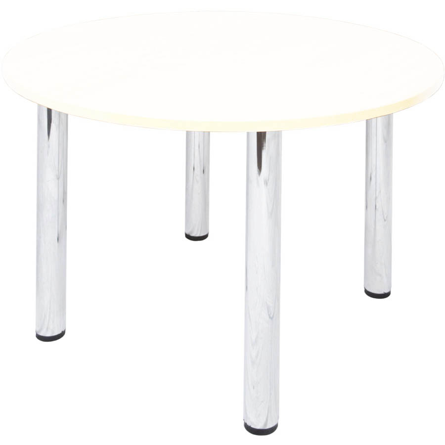 RAPID WORKER ROUND MEETING TABLE 4-LEG 900MM NATURAL WHITE/CHROME