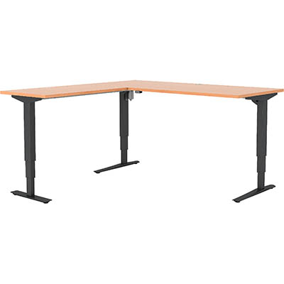 CONSET 501-43 ELECTRIC HEIGHT ADJUSTABLE L-SHAPED DESK 1800 X 800 X 600 X  640-1275MM BEECH / BLACK