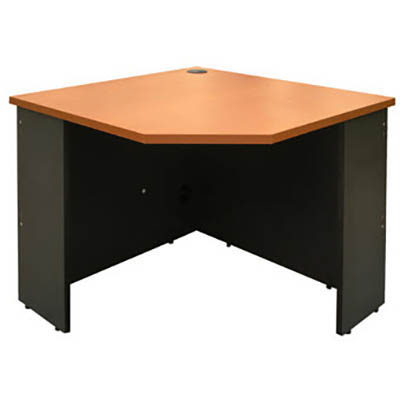 OXLEY CORNER WORKSTATION UNIT 900 X 900 X 600MM BEECH/IRONSTONE