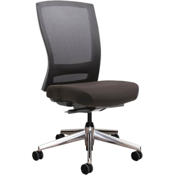 BURO MENTOR HIGH MESH BACK TASK CHAIR ALUMINIUM BASE BLACK