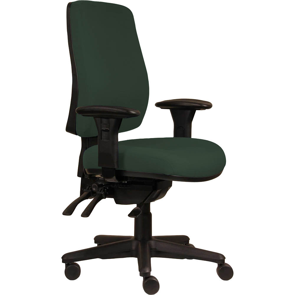 ERGOSELECT SPARK ERGONOMIC CHAIR HIGH BACK 3 LEVER SEAT SLIDE BLACK NYLON BASE ADJUSTABLE ARMS FOREST