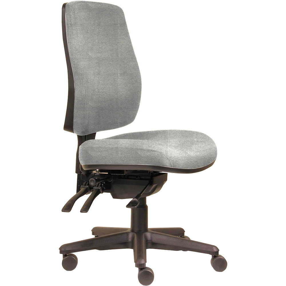 ERGOSELECT SPARK ERGONOMIC CHAIR HIGH BACK 3 LEVER SEAT SLIDE BLACK NYLON BASE ICE