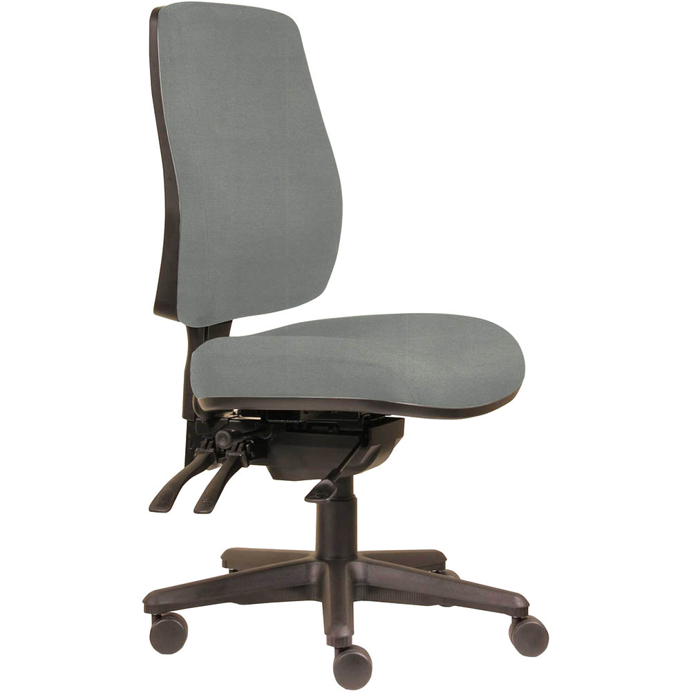 ERGOSELECT SPARK ERGONOMIC CHAIR HIGH BACK 3 LEVER SEAT SLIDE BLACK NYLON BASE STEEL