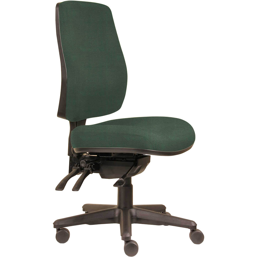 ERGOSELECT SPARK ERGONOMIC CHAIR HIGH BACK 3 LEVER SEAT SLIDE BLACK NYLON BASE FOREST