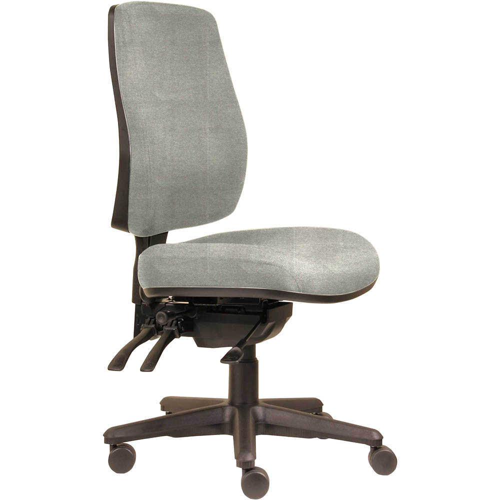 ERGOSELECT SPARK ERGONOMIC CHAIR HIGH BACK 3 LEVER SEAT SLIDE BLACK NYLON BASE SAND