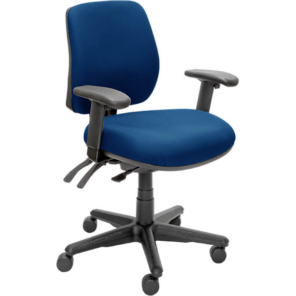 BURO ROMA 3 LEVER MID BACK CHAIR WITH ARMS DARK BLUE